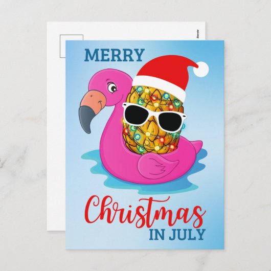 Weihnachten im Juli Pineapple Santas Hat Flamingo (Vorne/Hinten)