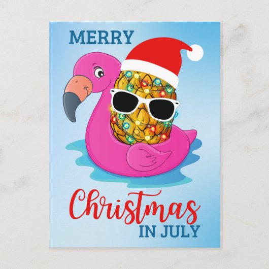 Weihnachten im Juli Pineapple Santas Hat Flamingo (Vorderseite)
