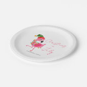 Weihnachten im Juli Pink Flamingo Tropical Pappteller (Schrägansicht)
