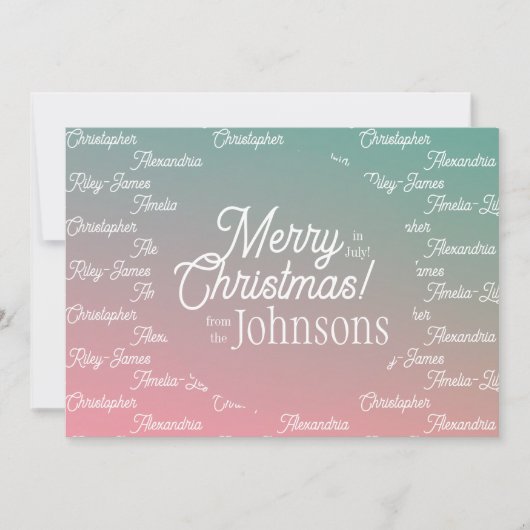 Weihnachten im Juli Pink Green Ombre Party (Vorderseite)