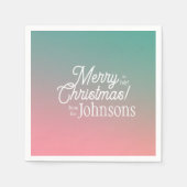 Weihnachten im Juli Pink Green Ombre Party Serviette (Vorderseite)