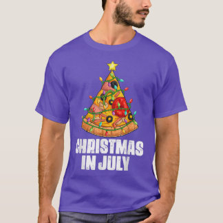 Weihnachten im Juli Pizza Xmas Tree Beach Summer V T-Shirt