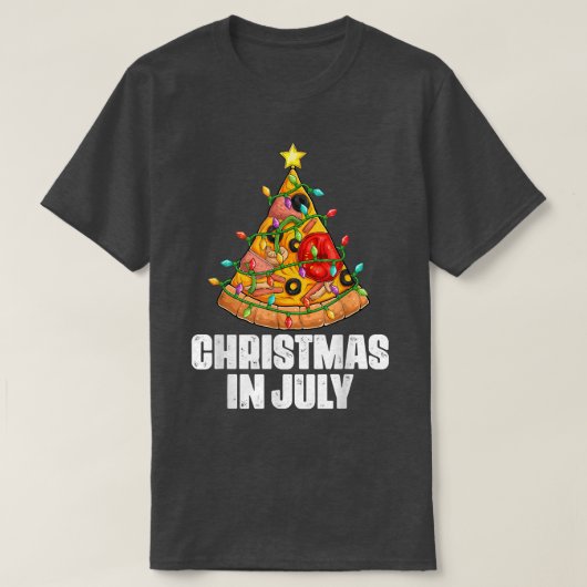 Weihnachten im Juli Pizza Xmas Tree Beach Summer V T-Shirt (Design vorne)