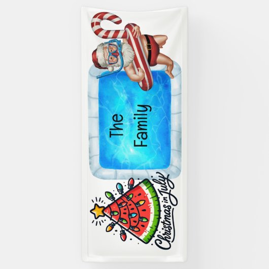 Weihnachten im Juli Pool Party Banner (Vertikal)