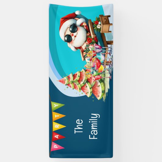 Weihnachten im Juli Pool Party Banner (Vertikal)