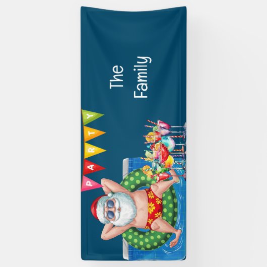 Weihnachten im Juli Pool Party Banner (Vertikal)