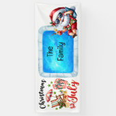 Weihnachten im Juli Pool Party Banner (Vertikal)