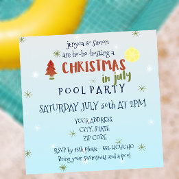 Weihnachten im Juli Pool-Party Einladung
