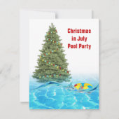 Weihnachten im Juli Pool-Party Einladung (Vorderseite)