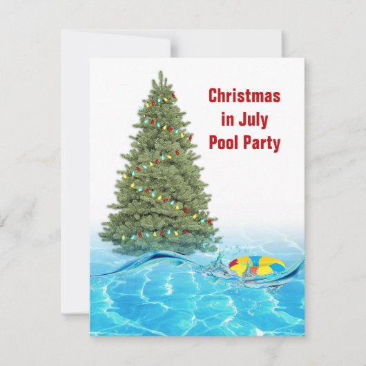 Weihnachten im Juli Pool-Party Einladung (Vorderseite)