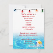 Weihnachten im Juli Pool-Party Einladung (Rückseite)