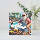 Weihnachten im Juli Pool Party mit dem Weihnachtsm Save The Date (Stehend Vorderseite)