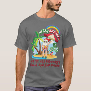 Weihnachten im Juli Pool Party Santa Drinks Sommer T-Shirt