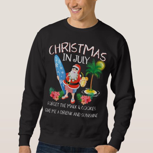 Weihnachten im Juli Pool Party Santa Sweatshirt (Vorderseite)