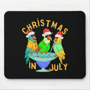 Weihnachten im Juli Poolparty Papagei Vogel Lustig Mousepad