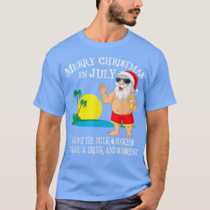 Weihnachten im Juli Poolparty Santa Männer Frauen T-Shirt
