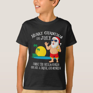 Weihnachten im Juli Poolparty Santa Männer Frauen T-Shirt