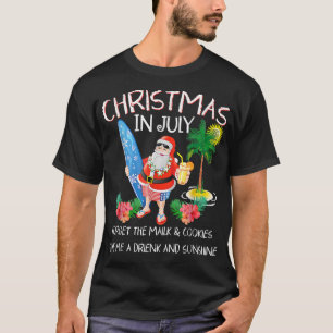 Weihnachten im Juli Poolparty Santa Männer Frauen T-Shirt