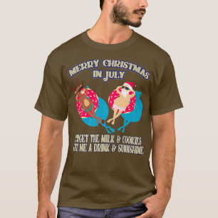 Weihnachten im Juli Poolparty Santa Männer Frauen T-Shirt