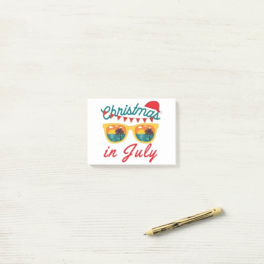 Weihnachten im Juli Post-it Klebezettel (Auf Schreibtisch)