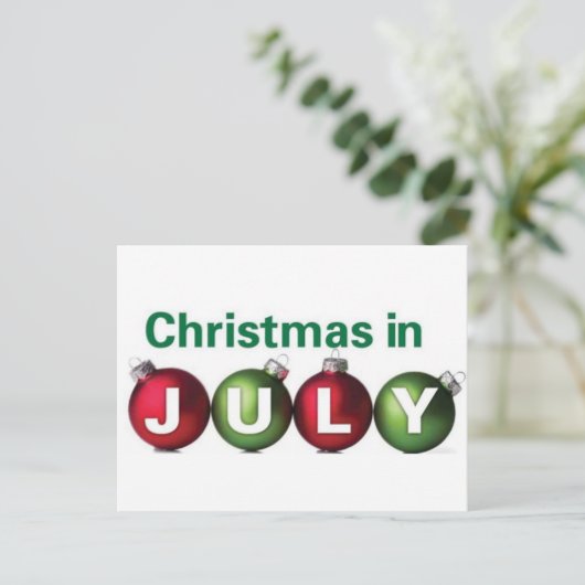 Weihnachten im Juli Postkarte (Stehend Vorderseite)