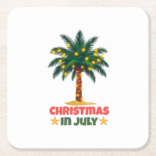 Weihnachten im Juli Rechteckiger Pappuntersetzer (Vorderseite)