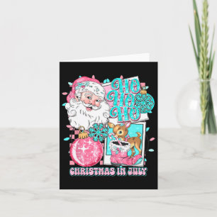 Weihnachten im Juli Retro Santa Disco Snowman G Karte