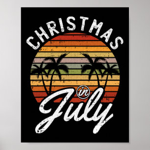 Weihnachten im Juli Retro-Tropischer Strand Sommer Poster