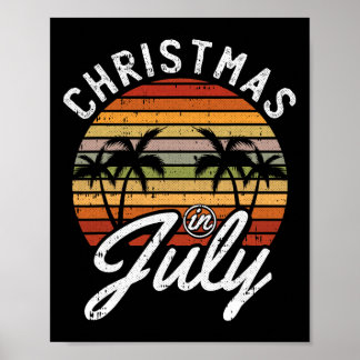 Weihnachten im Juli Retro-Tropischer Strand Sommer Poster
