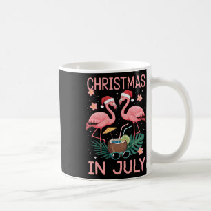 Weihnachten im Juli Rosa Flamingo mit Santa Hut Kaffeetasse