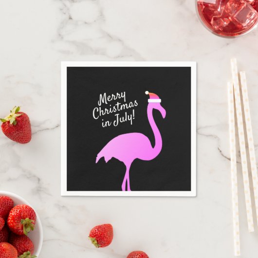 Weihnachten im Juli rosa Flamingo Santa Claus Part Serviette (Beispiel)