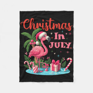 Weihnachten im Juli Rosa Flamingo Santa Hut Männer Fleecedecke