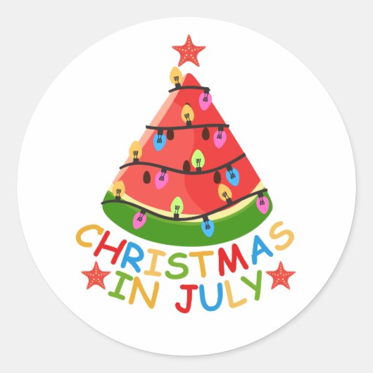 WEIHNACHTEN IM JULI RUNDER AUFKLEBER (Vorderseite)