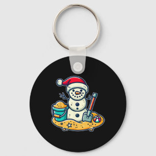 Weihnachten im Juli Sand Snowman Weihnachtsmannmüt Schlüsselanhänger