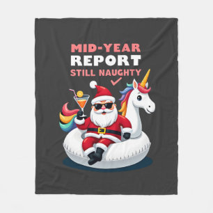 Weihnachten im Juli Santa auf Einhorn Pool Float S Fleecedecke