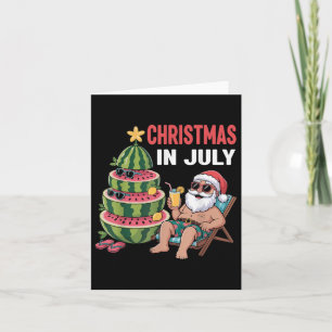 Weihnachten im Juli Santa Beach Wassermelone Kinde Karte