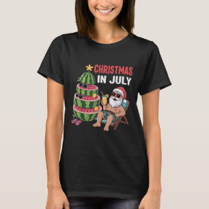 Weihnachten im Juli Santa Beach Wassermelone Kinde T-Shirt
