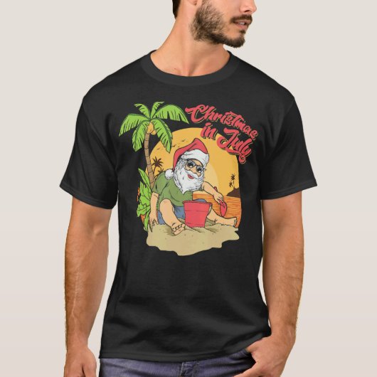 Weihnachten im Juli Santa Claus Beach Sommer Solst T-Shirt (Vorderseite)
