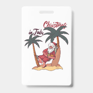 Weihnachten im Juli Santa Claus Patriotic USA Sung Ausweis