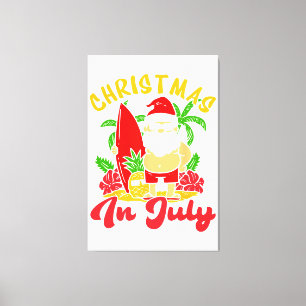 Weihnachten im Juli Santa Claus Patriotic USA Sung Leinwanddruck