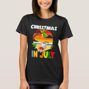 Weihnachten im Juli Santa Claus Sonnenbrille Somme T-Shirt