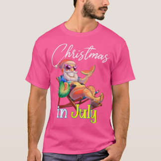 Weihnachten im Juli Santa Claus Watermelon Beach L T-Shirt