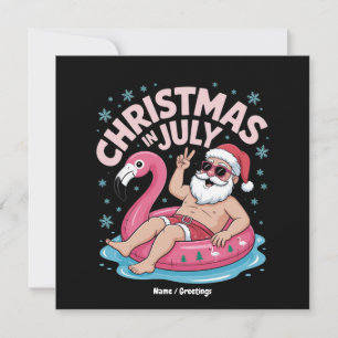 Weihnachten im Juli Santa Flamingo Funny Summer Xm Einladung