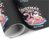 Weihnachten im Juli Santa Flamingo Funny Summer Xm Geschenkpapier (Rolleneckpunkt)