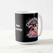 Weihnachten im Juli Santa Flamingo Funny Summer Xm Kaffeetasse (VorderseiteRechts)