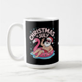 Weihnachten im Juli Santa Flamingo Funny Summer Xm Kaffeetasse (Links)