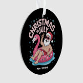 Weihnachten im Juli Santa Flamingo Funny Summer Xm Ornament (Vorderseite)