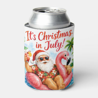 Weihnachten im Juli Santa Flamingo Hawaiian Spaß Dosenkühler
