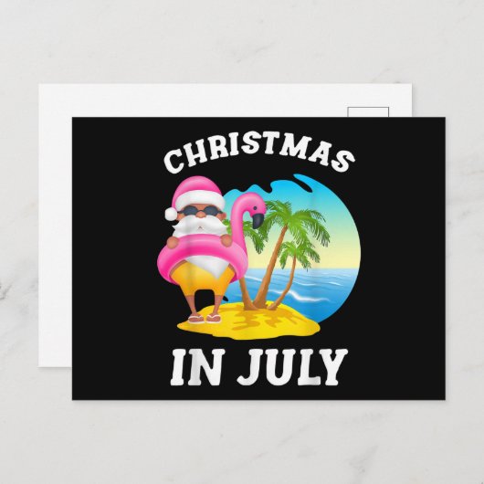 Weihnachten im Juli Santa Flamingo Pool Sommer (Vorne/Hinten)