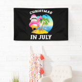 Weihnachten im Juli Santa Flamingo Pool Sommer Banner (Insitu)